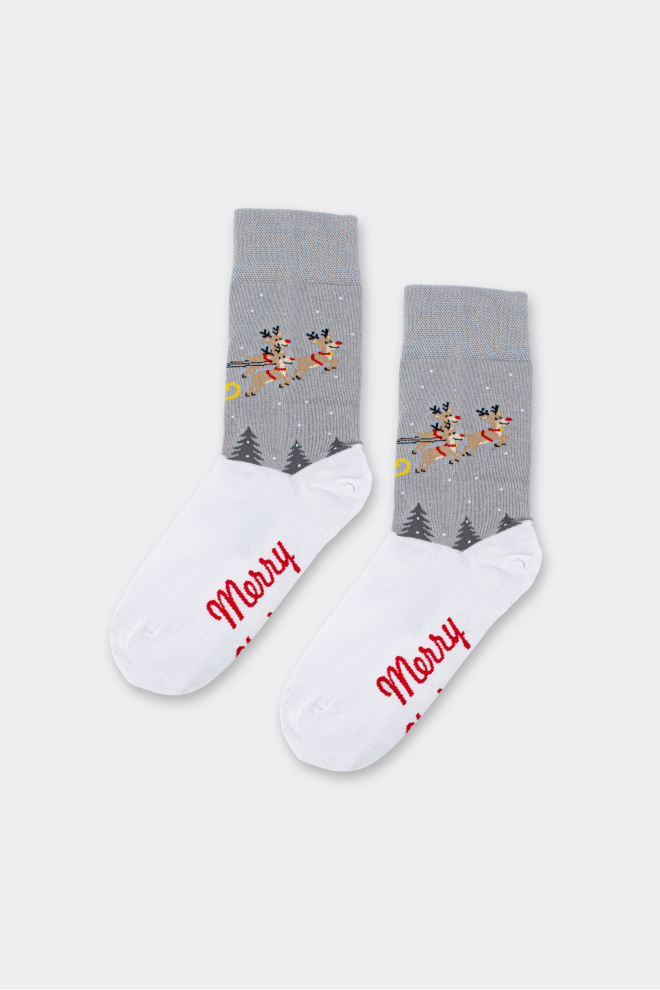 Herren-Weihnachtssocken MS3 NEW YEAR 2606 weiß/silber