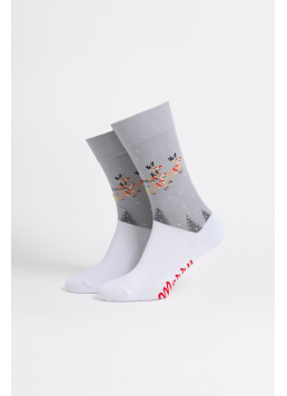 Herren-Weihnachtssocken MS3 NEW YEAR 2606 weiß/silber