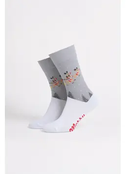 Herren-Weihnachtssocken MS3 NEW YEAR 2606 weiß/silber