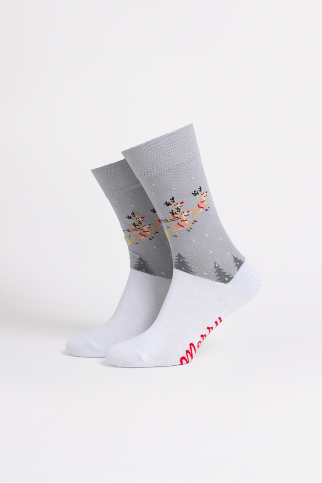 Herren-Weihnachtssocken MS3 NEW YEAR 2606 weiß/silber