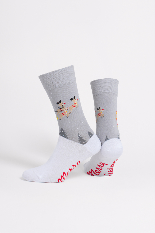 Herren-Weihnachtssocken MS3 NEW YEAR 2606 weiß/silber