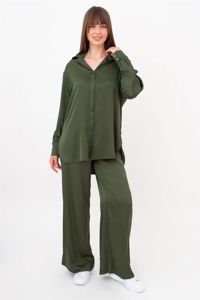 2-teiliges Set aus Seide HELENA 5901/050 (forest green)