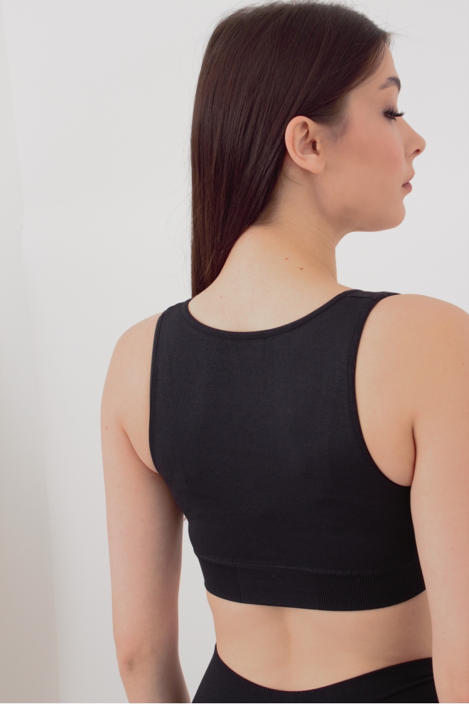 Nahtloses Push-up-Oberteil TOP SHAPE (black)