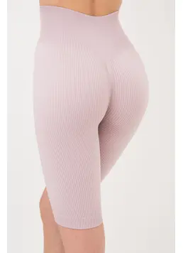 Seamless Ribbed Women’s Biker Shorts with Push-Up Effect TRACKS RIB SHAPE (burnished lilac)
