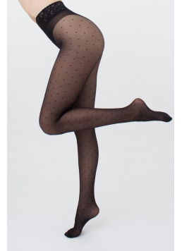 Dotted tights with silicone waistband AMALIA IMPRESSO 40 (1) (nero)
