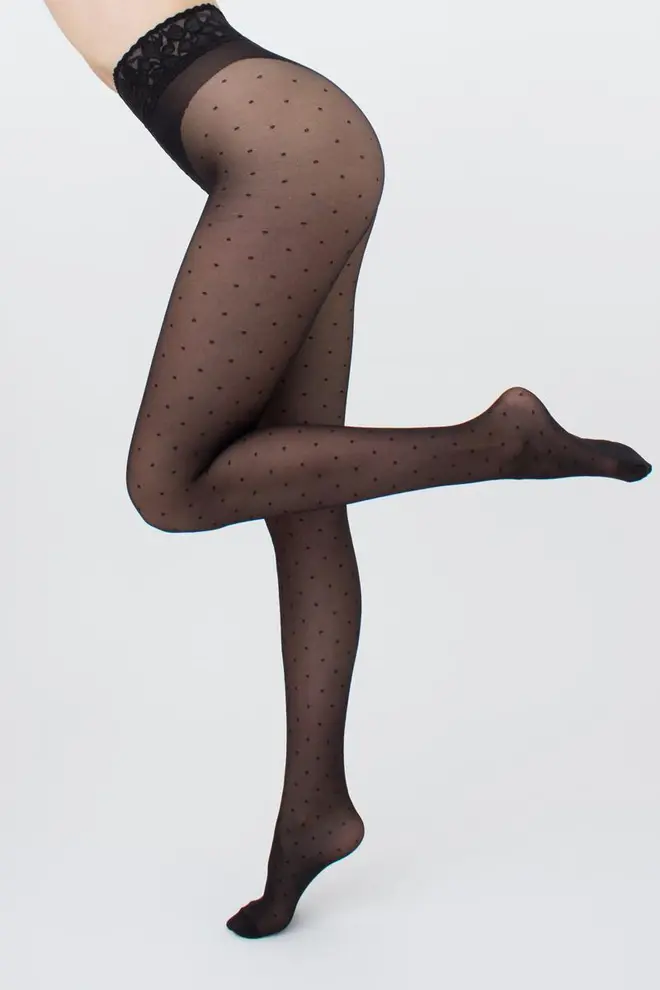 Gepunktete Strumpfhose mit Silikonbund AMALIA IMPRESSO 40 (1) (nero) Gepunktete Strumpfhose mit Silikonbund AMALIA IMPRESSO 40 (1) (nero)