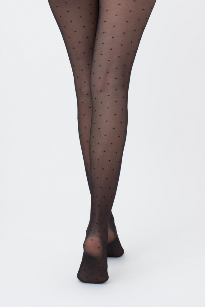 Gepunktete Strumpfhose mit Silikonbund AMALIA IMPRESSO 40 (1) (nero)