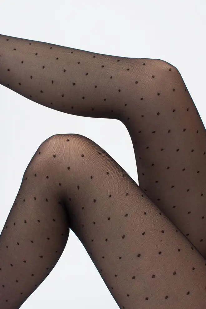 Dotted tights with silicone waistband AMALIA IMPRESSO 40 (1) (nero)