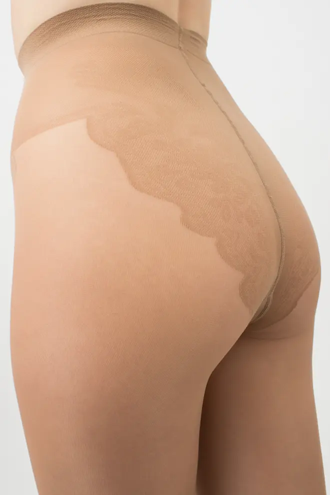 Tights with lace panties BIKINI 40 den (caramel)