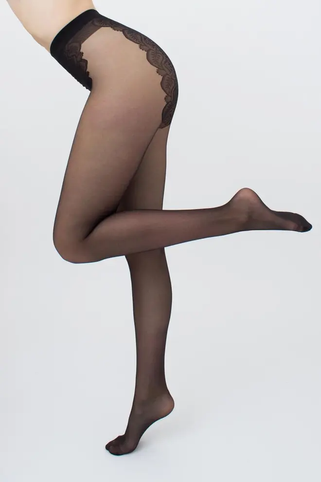 Tights with lace panties BIKINI 20 den (nero)