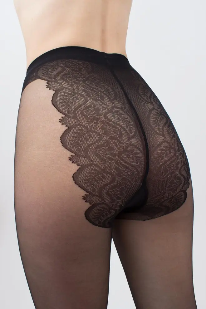 Tights with lace panties BIKINI 20 den (nero)
