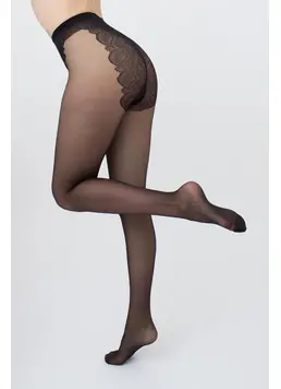 Tights with lace panties BIKINI 20 den (nero)