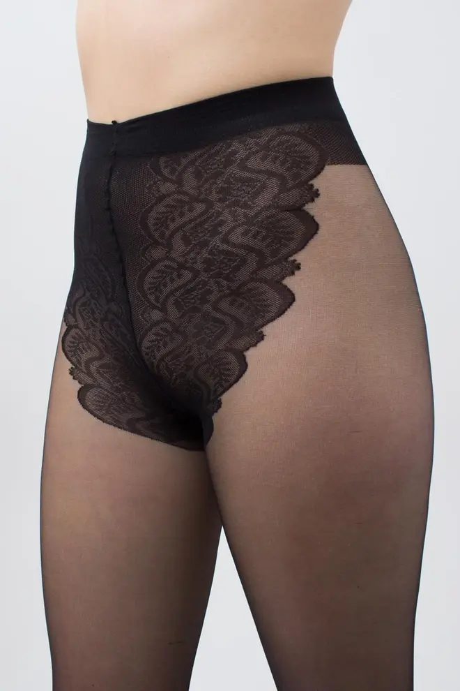 Tights with lace panties BIKINI 20 den (nero)