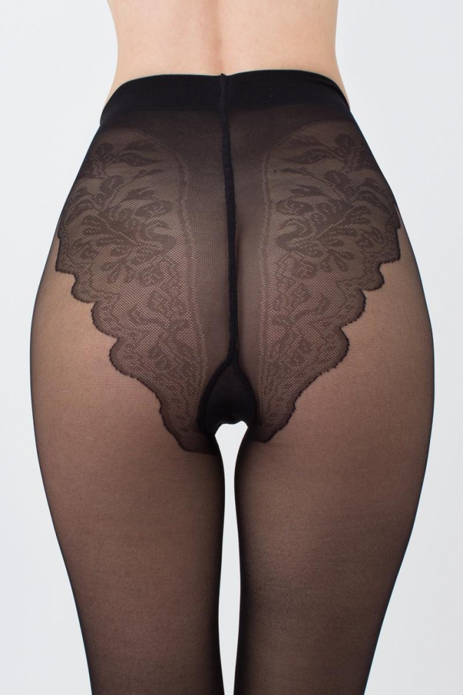 Tights with lace panties BIKINI 40 den (nero)