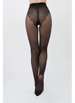 Tights with lace panties BIKINI 40 den (nero)