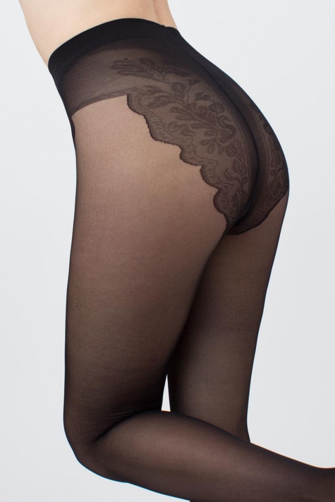 Tights with lace panties BIKINI 40 den (nero)