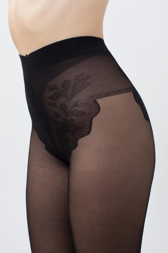 Tights with lace panties BIKINI 40 den (nero)