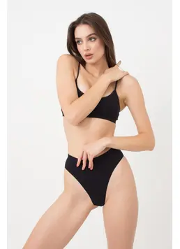 Nahtloser gerippter Brazilian Slip BRASILIAN BRIEFS RIB (black)