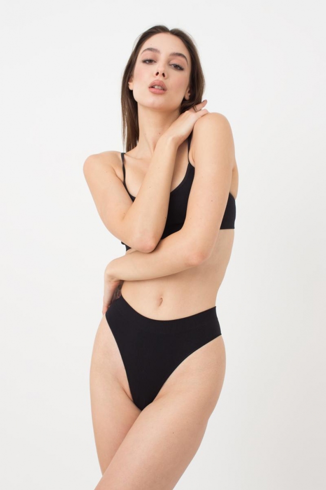 Nahtloser gerippter Brazilian Slip BRASILIAN BRIEFS RIB (black)