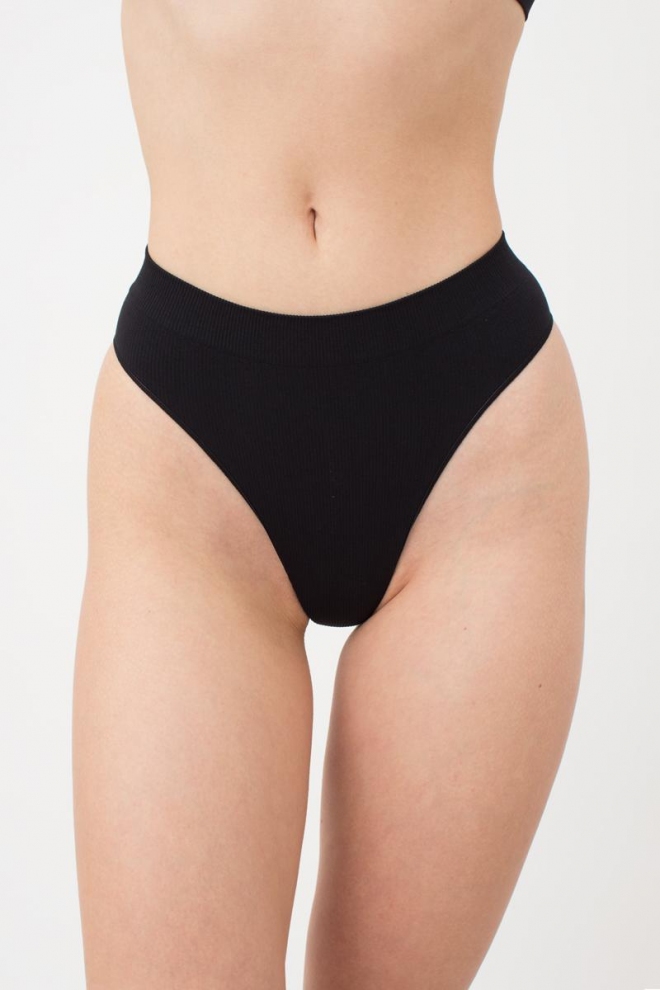 Nahtloser gerippter Brazilian Slip BRASILIAN BRIEFS RIB (black)
