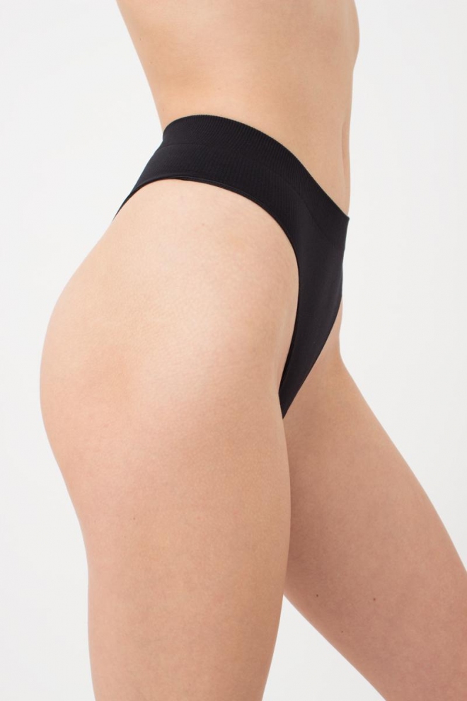 Nahtloser gerippter Brazilian Slip BRASILIAN BRIEFS RIB (black)