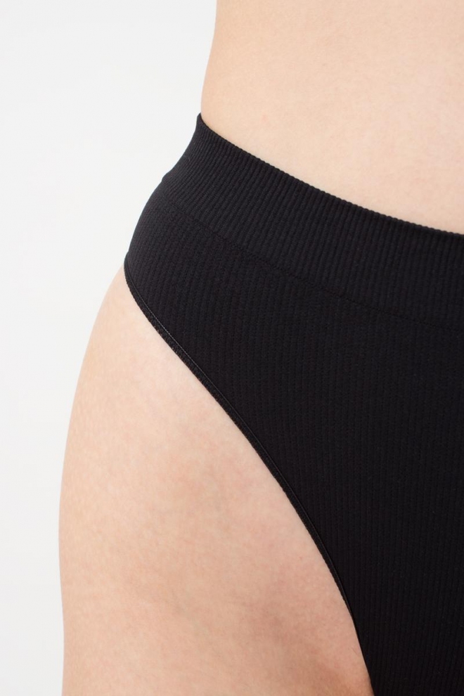 Nahtloser gerippter Brazilian Slip BRASILIAN BRIEFS RIB (black)