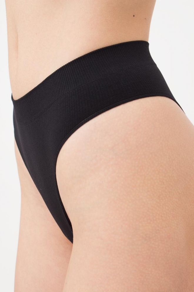 Nahtloser gerippter Brazilian Slip BRASILIAN BRIEFS RIB (black)