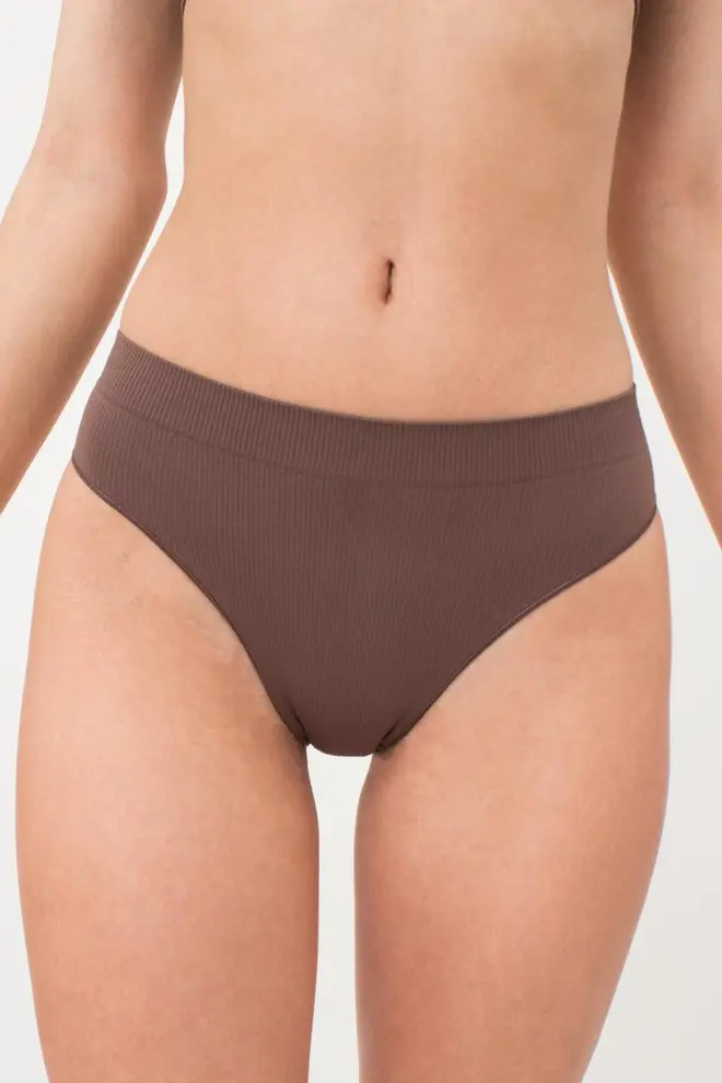 Seamless Ribbed Brazilian Briefs BRASILIAN BRIEFS RIB Deep Taupe (Brown)