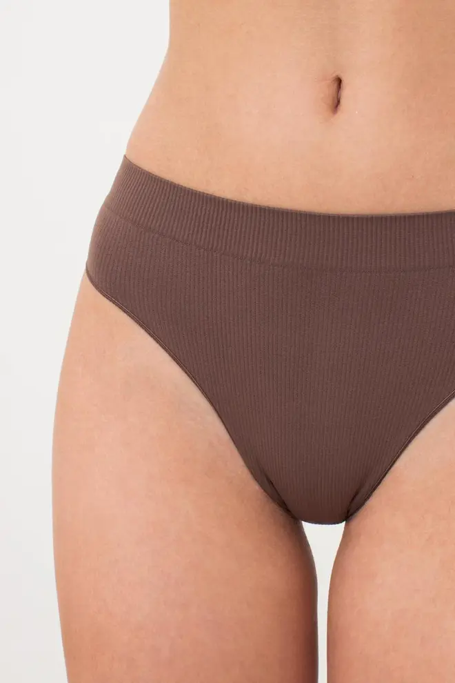 Seamless Ribbed Brazilian Briefs BRASILIAN BRIEFS RIB Deep Taupe (Brown)