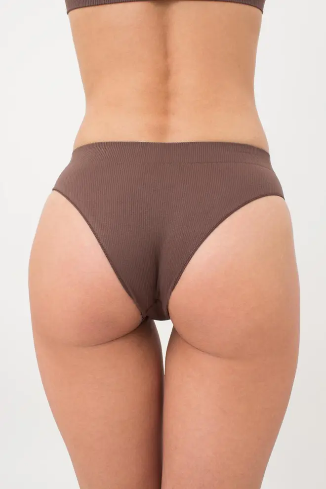 Seamless Ribbed Brazilian Briefs BRASILIAN BRIEFS RIB Deep Taupe (Brown)
