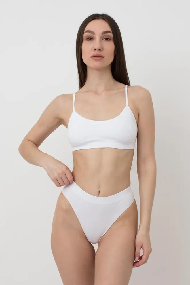 Nahtloser gerippter Brazilian Slip BRASILIAN BRIEFS RIB (white)