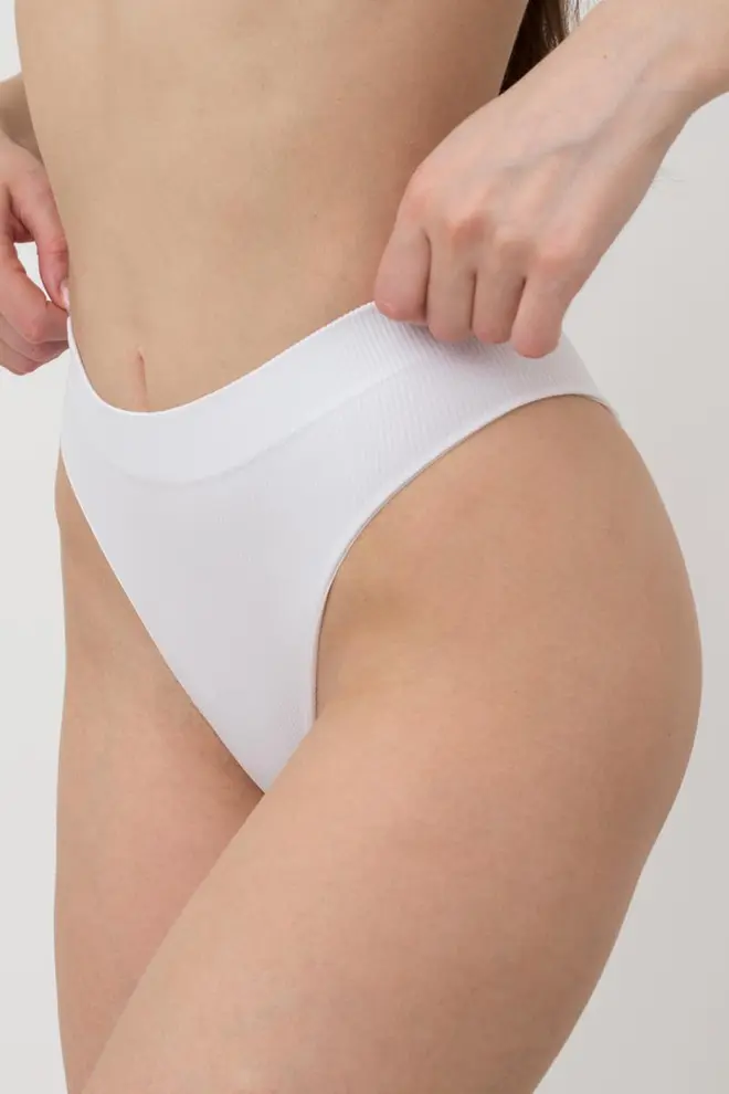 Nahtloser gerippter Brazilian Slip BRASILIAN BRIEFS RIB (white)