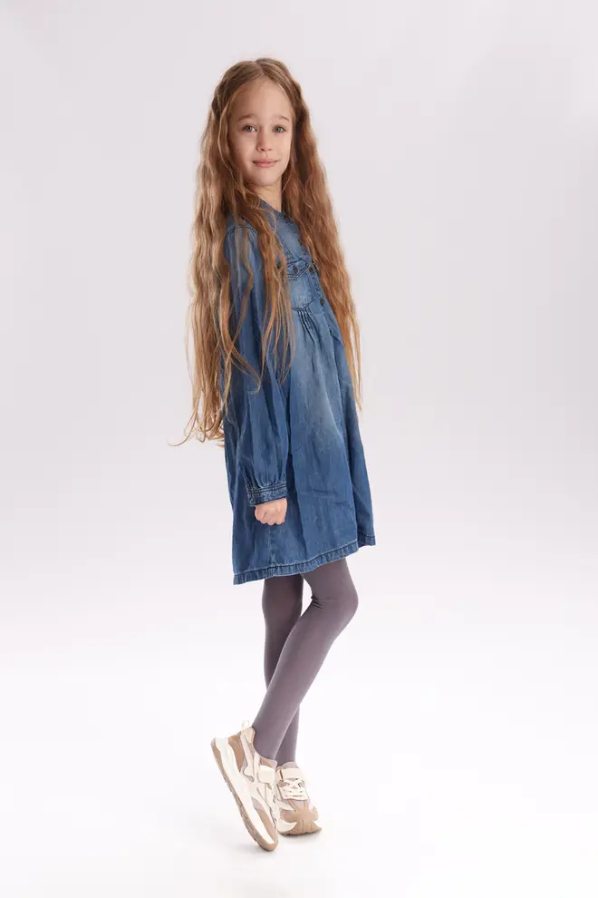 Children's warm tights BETTY 80 (grafite)