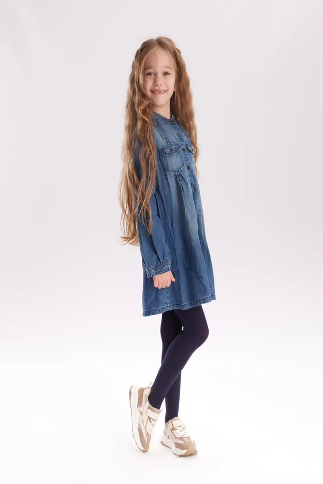 Children's warm tights BETTY 80 (marino)