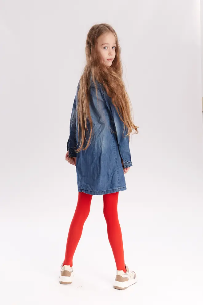 Children's warm tights BETTY 80 (scarlet)