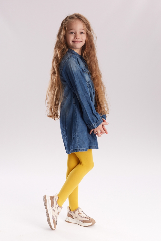 Mikrofaser-Kinderstrumpfhose BETTY 80 (yellow moon)