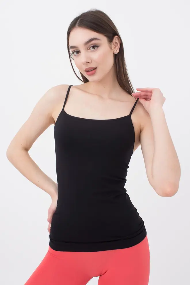 Nahtloses Tanktop mit dünnen Tragern CAMISOLE (black)