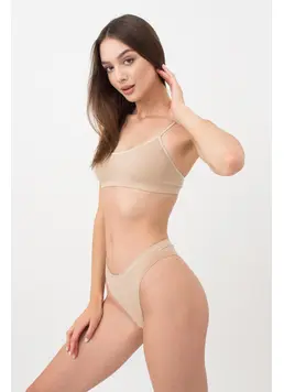 Nahtloses geripptes Top mit schmalen Trägern CAMI TOP RIB (naturale)