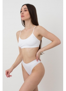 Nahtloses geripptes Top mit schmalen Trägern CAMI TOP RIB (white)