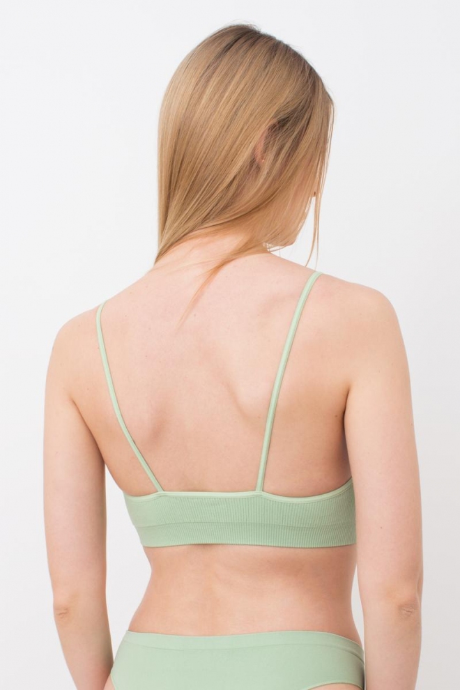 Seamless ribbed top with narrow straps CAMI TOP RIB (kohlrabi)
