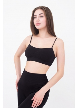 Geripptes Top mit Trägern CAMI TOP (black)
