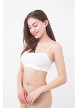 Geripptes Top mit Trägern CAMI TOP (white)