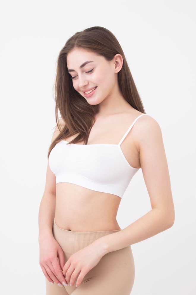 Geripptes Top mit Trägern CAMI TOP (white)
