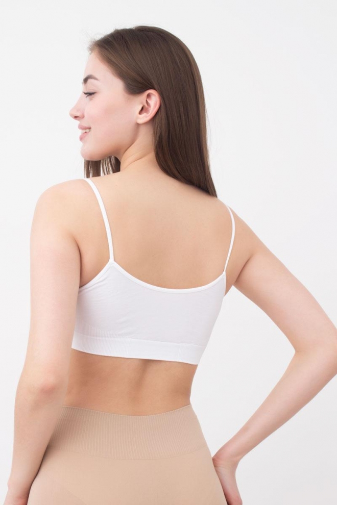 Geripptes Top mit Trägern CAMI TOP (white)