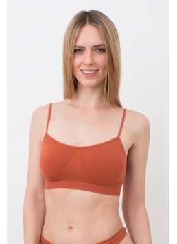 Geripptes Top mit Trägern CAMI TOP (burnt sienna)