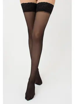 Stockings with decorative seam CHIC 20 calze den (nero) Stockings with decorative seam CHIC 20 calze den (nero)