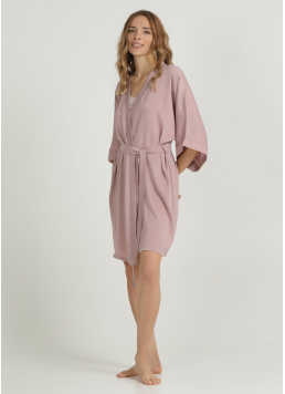 Robe made of crinkle-effect silk CREME FOLD 7205/050 (soft rose)
