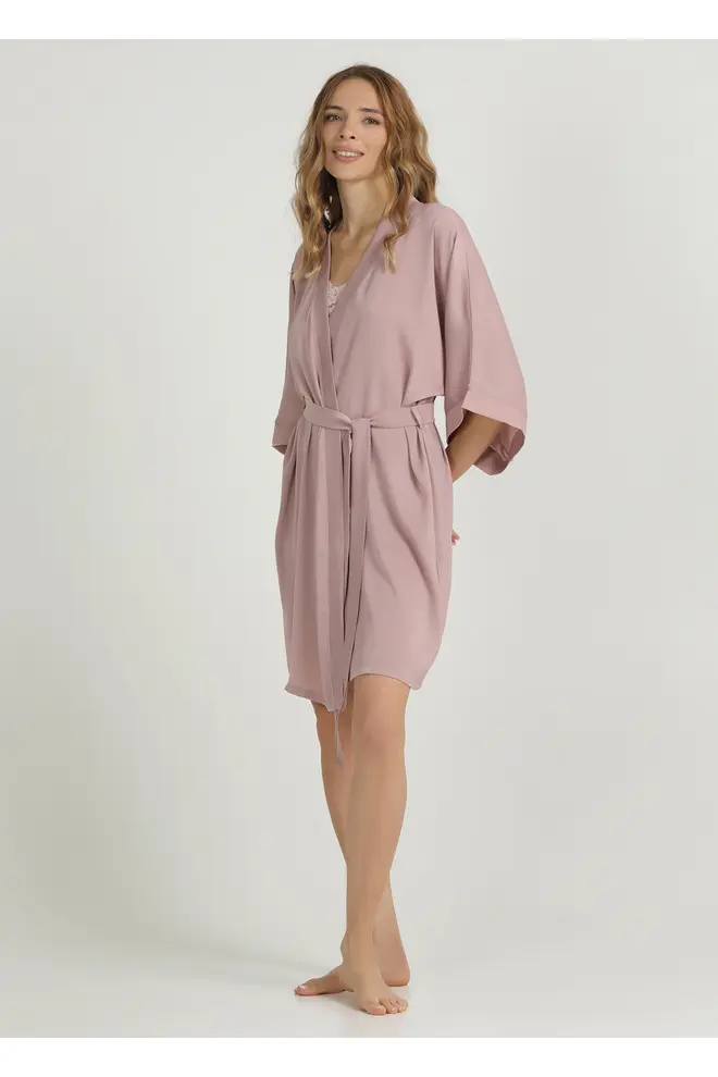 Morgenmantel aus Crinkle-Seide CREME FOLD 7205/050 (soft rose)