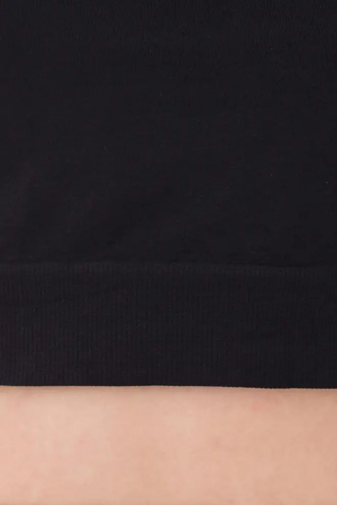 Seamless Top with Short Sleeves CROP T-SHIRT (nero)