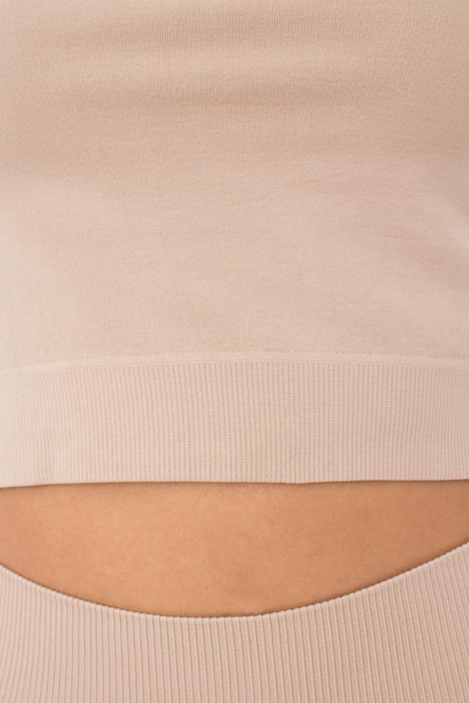 Kurzes Top mit langen Ärmeln CROP TOP (naturale)